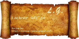Lackner Géza névjegykártya