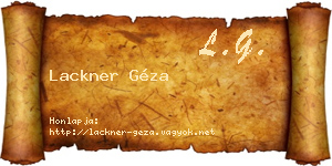 Lackner Géza névjegykártya